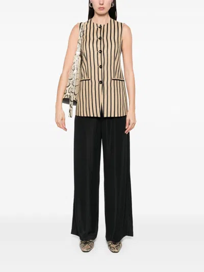 Emporio Armani Wide-leg Trousers Lamé Effect