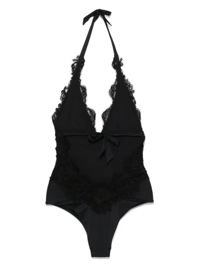 Ermanno Scervino Lace Detail V-neck Halter Swimsuit