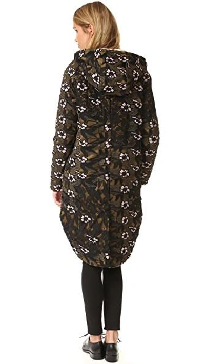 Shop Self-portrait Lace Parka In Multi