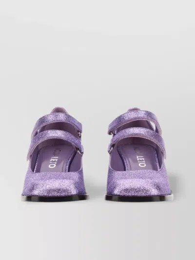 Nodaleto Glitter Double Strap Sandals With Block Heel