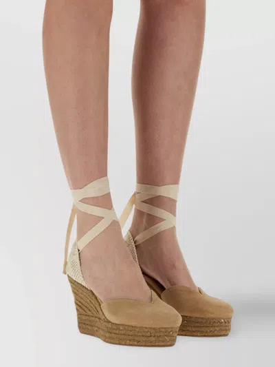 Manebi Closed Toe Wedge Espadrilles Two-tone Design