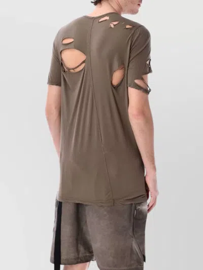 Rick Owens Drkshdw Distressed Longline Round Neck T-shirt