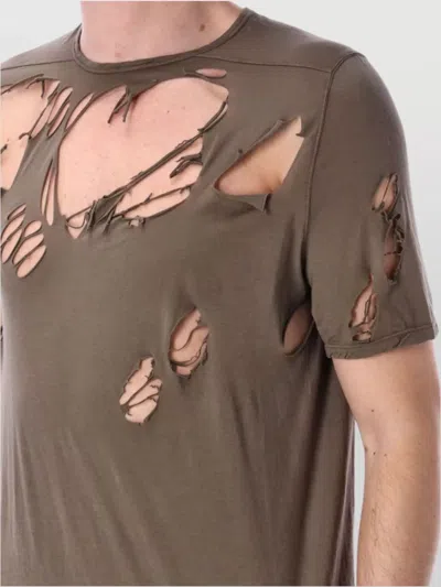 Rick Owens Drkshdw Distressed Longline Round Neck T-shirt