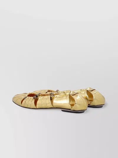 Chloé Metallic Gold Ballerina
