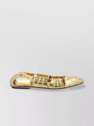 Chloé Metallic Gold Ballerina