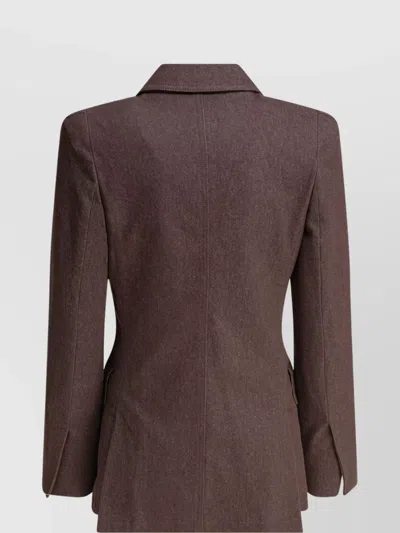 Max Mara Structured Single-breasted Jacket Flap Pockets In Brown