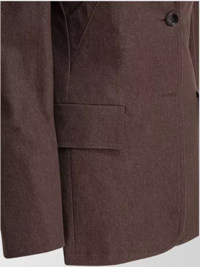 Max Mara Structured Single-breasted Jacket Flap Pockets In Brown