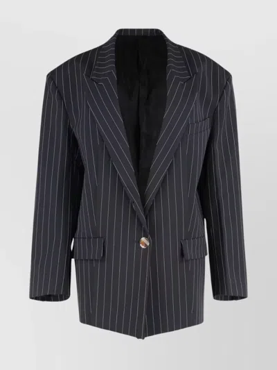 Attico Single-breasted One Button Jacket In Blue