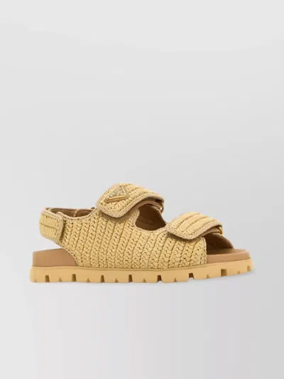 Prada Logo-plaque Woven Sandals