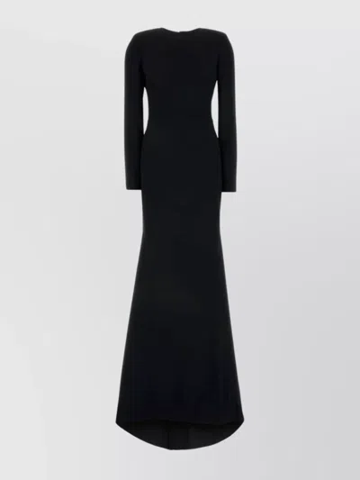 Gucci Crepe Open-back Long Dress In Black