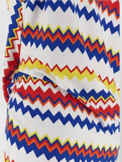 Missoni Zigzag Pattern Sleeveless Draped Back Dress In Multi