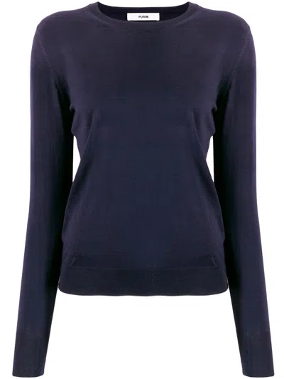 Roberto Collina Crewneck Sweater In Blue