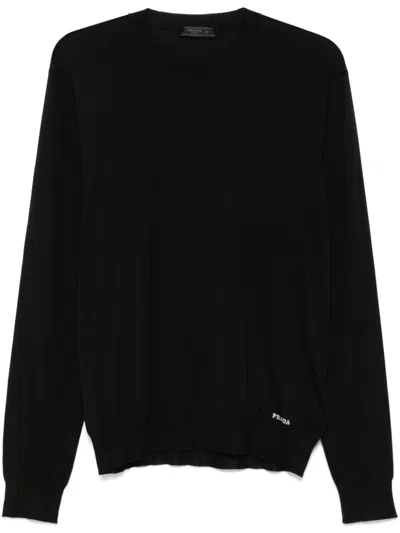 Prada Recycled-silk Sweater In Black