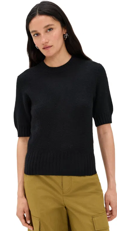 White + Warren Cashmere T-shirt Sweater Black In Black