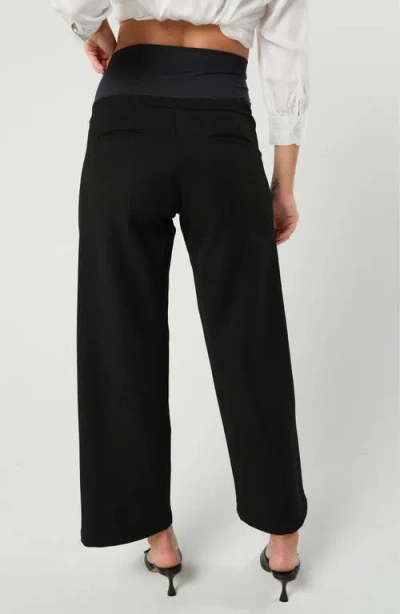 Marion Wide Leg Maternity Work Pants In Black