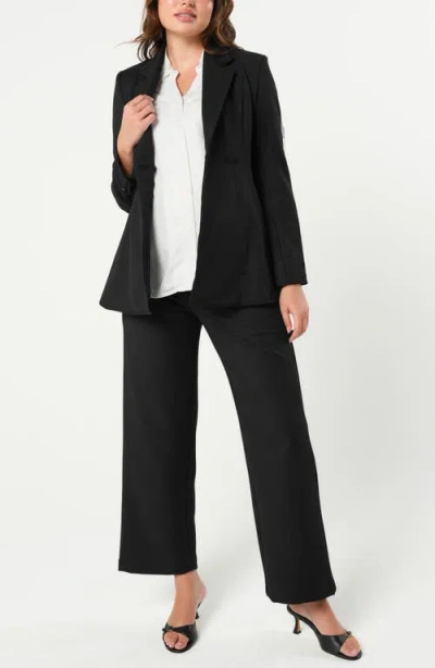 Marion Wide Leg Maternity Work Pants In Black