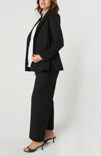 Marion Wide Leg Maternity Work Pants In Black