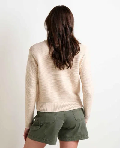 Toad And Co Toad & Co Bianca Crew Cardigan Embroidered In Neutral