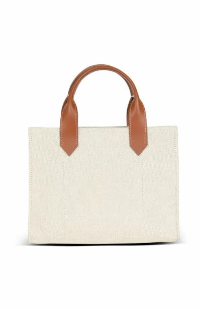 Balmain Mini Canvas And Leather Tote Bag With Adjustable Strap
