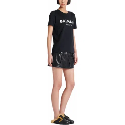 Balmain T-shirt With  Paris Print With Buttons