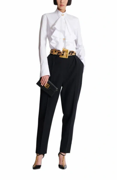 Balmain B Buzz Wallet On Chain In Calfskin Leather