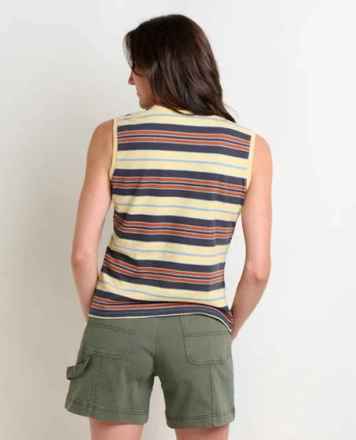 Toad And Co Grom V-neck Tank Top In Straw Stripe In Multi