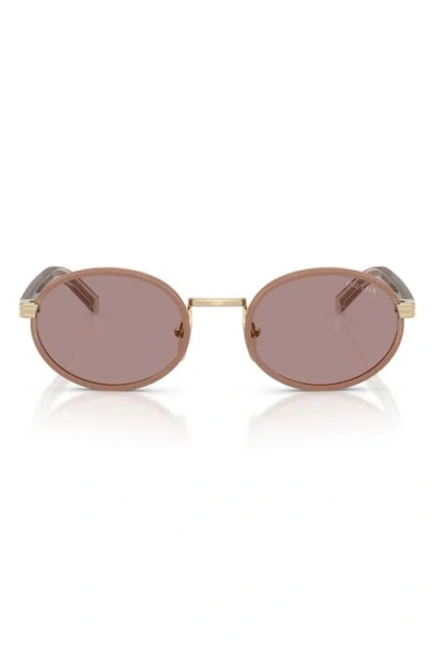 Prada Womens Brown Pr B56s Round-frame Metal Sunglasses In Brown