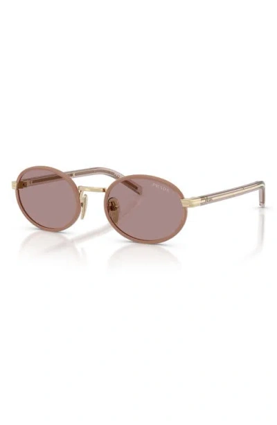 Prada Womens Brown Pr B56s Round-frame Metal Sunglasses In Brown