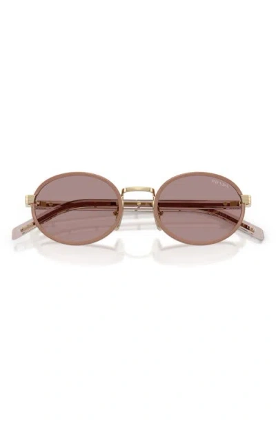Prada Womens Brown Pr B56s Round-frame Metal Sunglasses In Brown