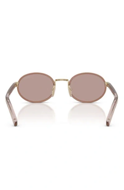 Prada Womens Brown Pr B56s Round-frame Metal Sunglasses In Brown