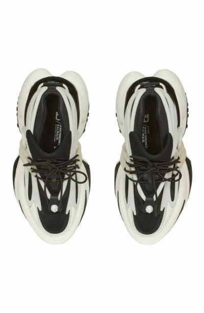 Balmain Unicorn Low-top Sneakers In Neoprene And Leather In Black