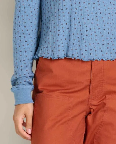 Toad And Co Toad & Co Foothill Pointelle Long Sleeve Crew Ii In Blue