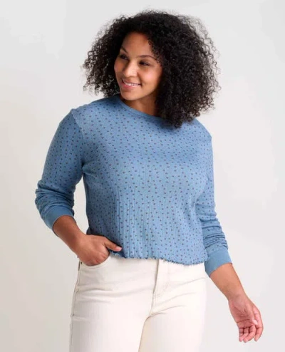 Toad And Co Toad & Co Foothill Pointelle Long Sleeve Crew Ii In Blue