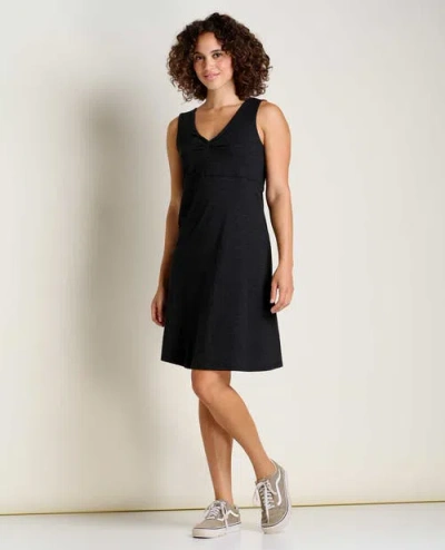 Toad And Co Rosemarie Sleeveless Mini Dress In Solid Black In Black