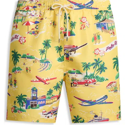 Polo Ralph Lauren Polo Bear Traveller Swim Shorts In Yellow