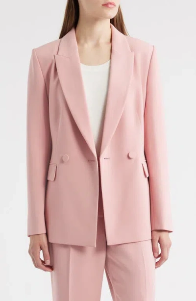 Elie Tahari The Tanner Double Breasted Blazer In Pink