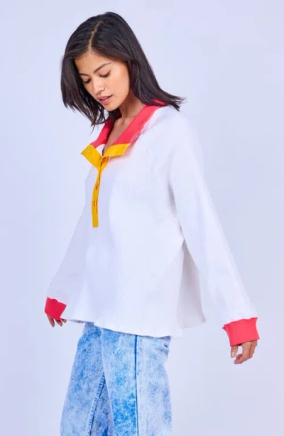 Mokuyobi Ripple Rib Pullover In White