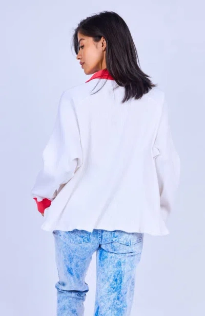 Mokuyobi Ripple Rib Pullover In White