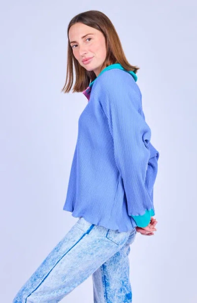 Mokuyobi Ripple Rib Pullover In Blue