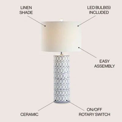 Jonathan Y Loop 28.75in Ceramic Modern Column Led Table Lamp