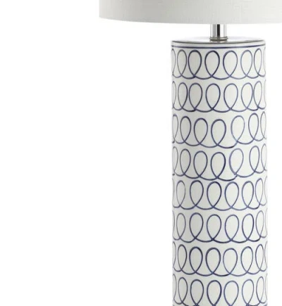 Jonathan Y Loop 28.75in Ceramic Modern Column Led Table Lamp