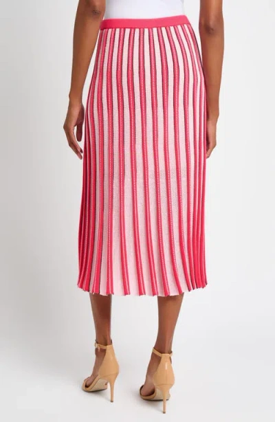 Ming Wang Pointelle Stitch A-line Sweater Skirt