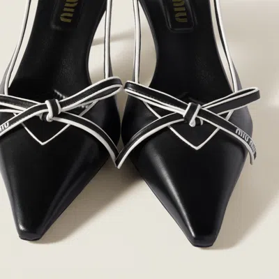 Miu Miu Nappa Leather Bow Slingback Pumps In Multi