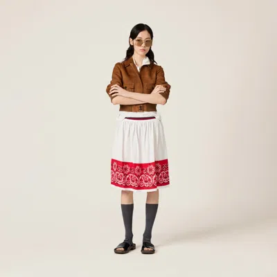 Miu Miu Bandana Printed Cotton Poplin Miniskirt