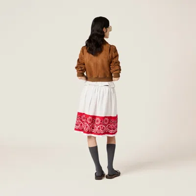 Miu Miu Bandana Printed Cotton Poplin Miniskirt