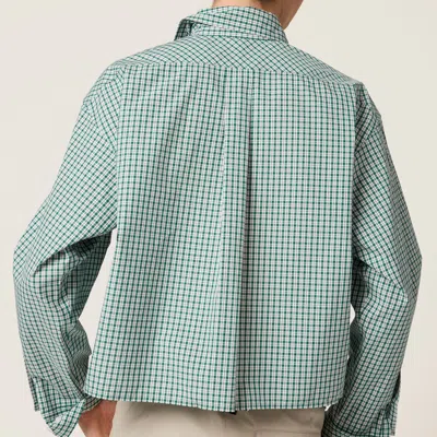 Miu Miu Check Cropped Button-front Shirt In Multi