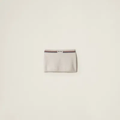 Miu Miu Mini-jupe En Tricot De Coton In White