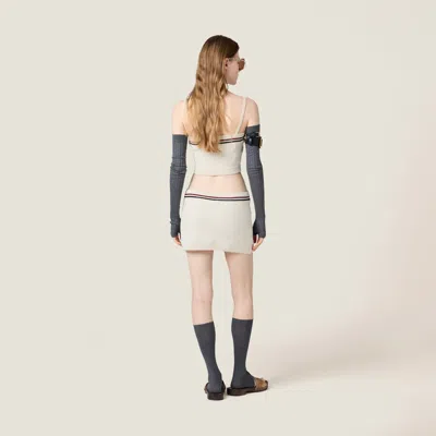 Miu Miu Mini-jupe En Tricot De Coton In White