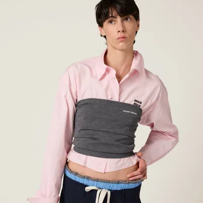 Miu Miu Wool Top In Gray