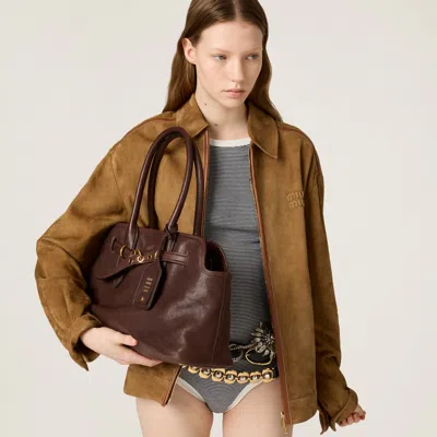 Miu Miu Suede Blouson Jacket In Brown
